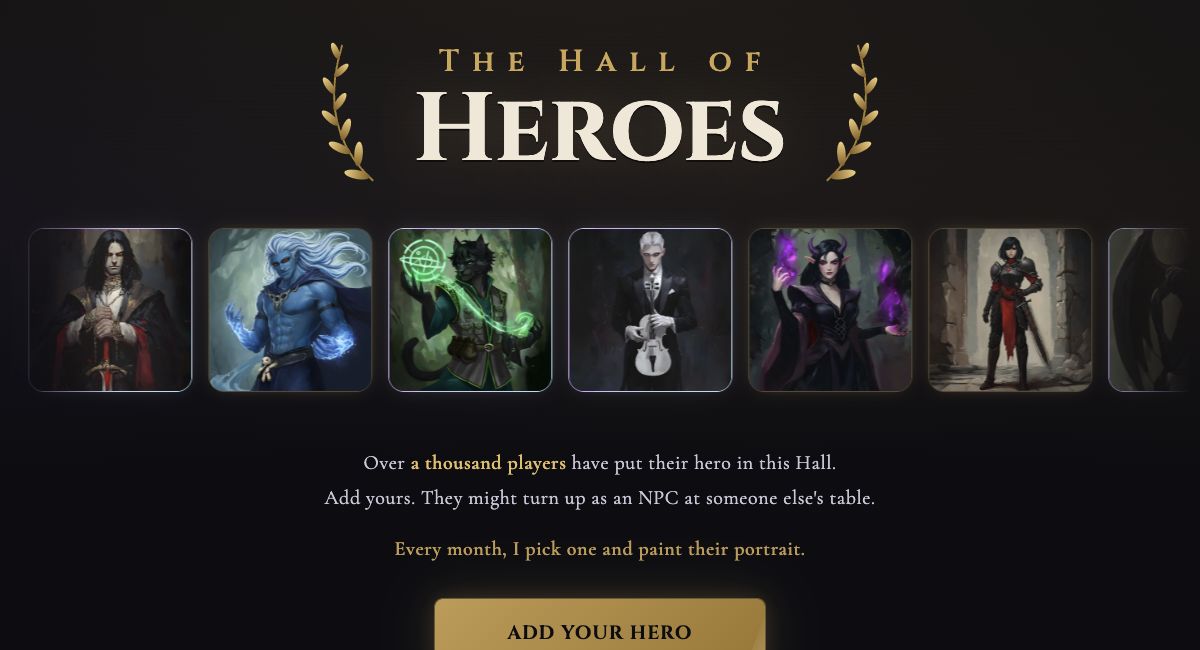 A current-looking Hall gallery, NPC-start panel or Battlegrounds party screen