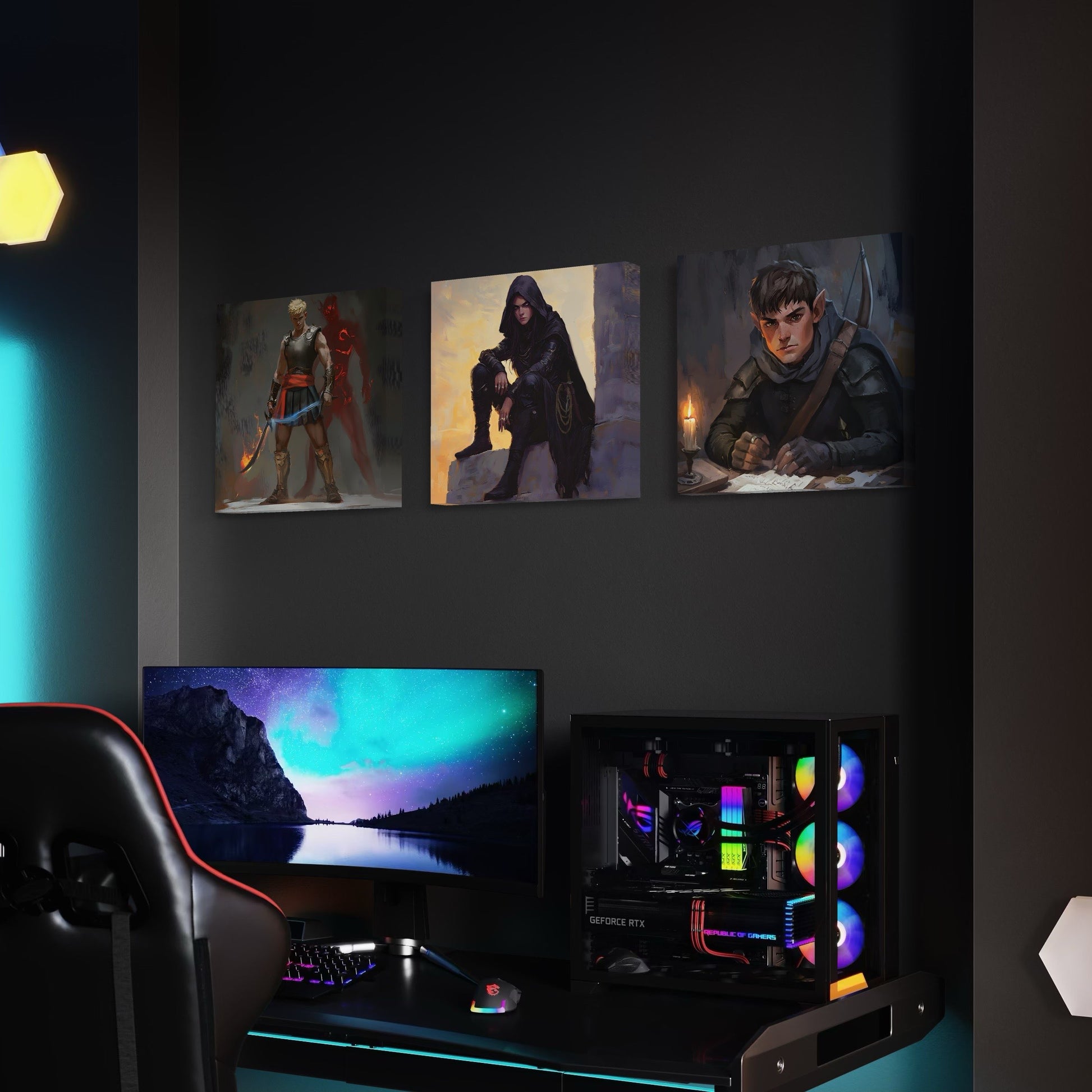 Sample of 3 FondlyFramed Canvas Art 